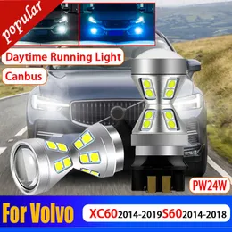 NYA 2X CANBUS NO ERROR SUPER BRIGHT DAY LAMPS PW24W HÖLJE DRL DAGIME LUNDLIGA LULB för Volvo XC60 2014-2019 S60 2014-2018