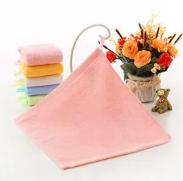 Fashion Square Wipe Faces Towel Solid Color Children Towel Bamboo Fiber Wiping Hands Towels With Hook Absorbent Face Wash Rag 25*25cm
