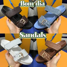 Bom Dia slajdy sandały damskie projektant Paseo płaskie komfort muły sandałowe skórzane kapcie damskie platforma platforma suwaka letnie luksusowe buty sandałowe plażowe