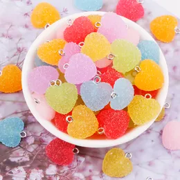 Charms Colorf Heart Shape Soft Candy Cute Kawaii Resin Pendant Drop For Earring Bracelets Jewelry Making Supplies Delivery Smtg3