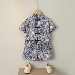 Boys' Summer Suit 2023 Trendy Brand Two-piece Children's Style Performance Clothes korean children clothing