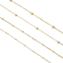 Catene di perline per bracciale collana fai da te 1 metro/pz Kit per la creazione di gioielli Placcato in oro 18 carati per adulti Materiali Accessori Risultati Componenti
