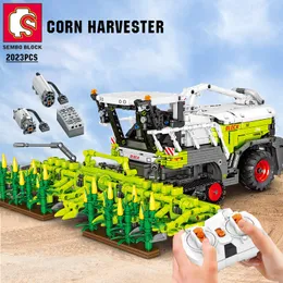 الكتل Sembo Block Farm PCS Technical Corn Corn Harvester RC Building City Car Carn Bricks Toys 230613