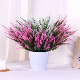 Dried Flowers Romantic Provence Lavender Plastic Artificial Cheap Fake Flower Wedding Bridal Bouquet Home Kitchen Office Table Decor