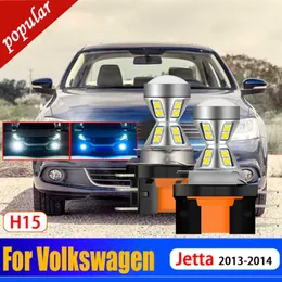 Neue 2Pcs Auto Hohe Helle Canbus Kein Fehler H15 LED DRL Front Signal Tag Glühbirne Tagfahrlicht Lampe für Volkswagen Jetta 2013 2014