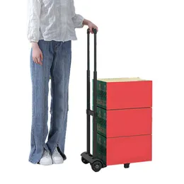 Storage Baskets Hand Truck Foldable Heavy Duty Folding Trolley For Pulling Goods Luggage Moving Travel Shopping Office Use 230613