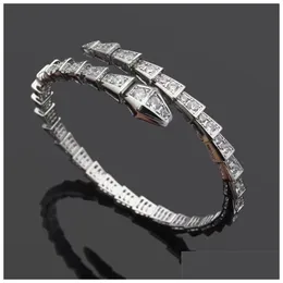 Armreif Liebe Tennis Designer Schmuck Damen Armband Diamant Schöne Schlange Silber Roségold Schmuck Kupferplatte Party Charm G Dh6We