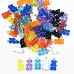 Charms Crystal Candy Bear Kolye Kolye Bilezik Küpe Takı Yapma DIY Bulguları Reçine Bears Noel Amp Bileşenleri Al smtsl