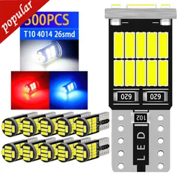 새로운 도매 500pcs 자동 T10 W5W LED 클리어런스 조명 168 194 4014 26SMD 번호판 램프 읽기 인테리어 신호 돔 도어 전구