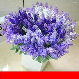 Decorative Flowers Outdoor Silk UV Resistant Indoor Fake Plants Artificial Plastic Lavender