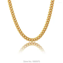 Chains Adixyn Trendy Men Gold NecklaceJewelry Color 7 MM Thick Curb Cuban Link Chain Necklaces Wholesale