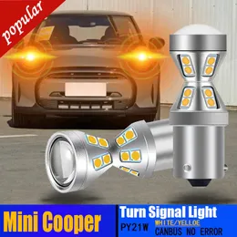 New 2PCS Canbus Error Free LED Turn Signal Light Bulbs PY21W BAU15S For Mini Cooper R56 2006-2013 Clubman R55 Coupe R58 Roadster R59