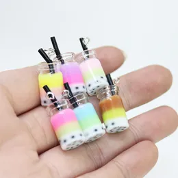 Charms 3D Glass Boba Drink Bottle For Earring DIY Fashion Jewelry Accessories Send In Par 28x10mm Drop Delivery SMTX7