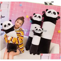 Animali di peluche ripieni Dimensioni 70 cm Cena Peluche Big Eye Panda e Koala Giocattoli Stili lunghi Slee Pillow Boy Girl Regalo di compleanno Drop D Dhc98