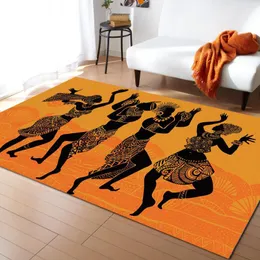 Carpets African Papuan Women's Dance Living Room Floor Mat Children's Bedroom Bedside Carpet Kitchen Door