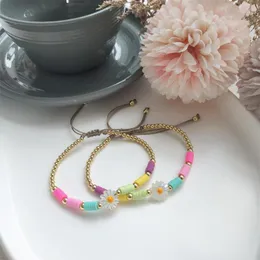 チャームブレスレットkkbead boho style dasiy bracelet for women girl friendsギフトジュエリーカラフルなHeishi Pulsera