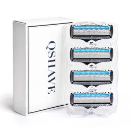 Razors Blades Qshave It Blue Series Manual Rakar Razor Blade för Man Refill X5 Plus 1 Trimmer USA Top 4 Patrones 230614