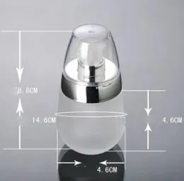 Frostat glaslotionflaskor med guldlock, klar frost 1oz presspumpflaska, glas 30 ml kosmetisk container glasflaska topp quatily