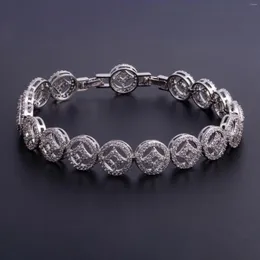 Länkarmband Anztilam Cubic Zirconia Tennis Armband Iced Out Chain For Women Silver Color Homme Jewelry