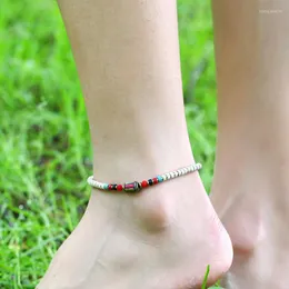 Anklets Bohemian Nepal Bead Bell Bracelets for Women Girl Summer Beach Handmade Friendship Foot Foot Barefoot Jewelry