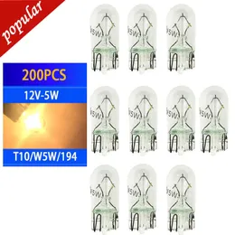 Ny 200st Car T10 Halogen W5W 194 158 Wedges Beleuchtung stam Lampdörrlampor Instrument Kupol Lässlampor Clearance Lamp 12V 5W