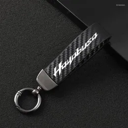 Keychains Fashion Motorcycle Carbon Fiber Leather Rope Keychain Key Ring For SUZUKI GSX1300R HAYABUSA GSX 1300R GSX1300 Miri226767254s