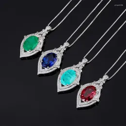 Chains Brand Genuine Luxury Real Jewels Tiktok Live Broadcast Color Treasure Imitation Emerald Pendant Noble Red Corundum Necklace