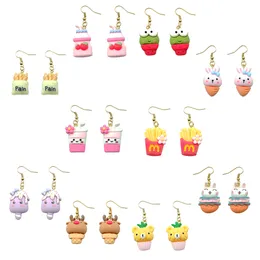 Charm Ice Cream Earring For Women Resin French Fries Candy Drop Earrings Children Handmade Jewelry Diy Gifts Delivery Smtcd