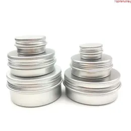 50 pz/lotto 5g 10g 15g 20g 30g 40g 50g 60g vaso di crema di alluminio vaso di arte del chiodo trucco lucidalabbra vuoto cosmetico metallo contenitori di lattahigh quant Wncl