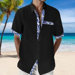 T-shirt da uomo Beach Holiday Shirt Cardigan a maniche corte Mens Cuff Tech Long Top Workout Under 15