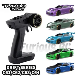 Electric RC CAR TURBO RACING 1 76 플랫 런닝 드리프트 자동차 C61 C62 C63 C64 C74 풀 스케일 미니 리모컨 자동차 RC 고 시뮬레이션 데스크톱 RTR 230613