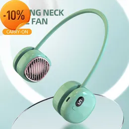 New Goone New Manging Neck Fan 3000mah 조용한 작은 USB 충전식 AI 화면 디스플레이 휴대용 실외 미니 게으른 남자 작은 팬