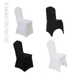 Chair Covers Black White 20/30/50/100pcs Universal Stretch Polyester Wedding Party Spandex Arch Chair Covers for Banquet el Decoration 230613