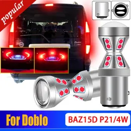 New 2X Canbus No Error BAZ15D P21/4W 566 LED Bulb White Car Stop Lamp Brake Light Super Bright Red For Fiat Doblo MPV 2010 2011-2018