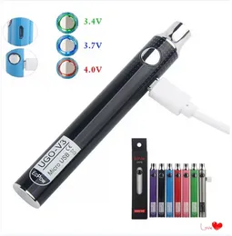 5st ECPOW UGO VAPES UGO-V3 VV Förvärmbatteri 14 mm diameter 3.3-4.0V utgång Justerbar volt E CIG 510 Vaporizer Pen Factory Price direkt