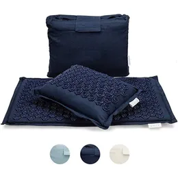 Yogamattor Nature Linen Coconut Palm Massage Yoga Mat Sport Pillow Mat With Bag Lotus Spike Acupressure Mat Cushion 230613