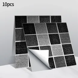 10pcs 3D 모자이크 크리스탈 타일 스티커 DIY 방수 자기 접착 벽 스티커 부엌 욕실 침실 홈 장식 벽 데칼