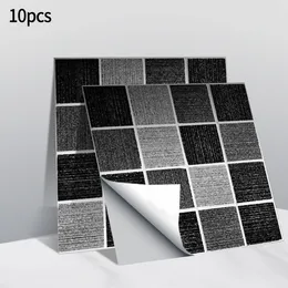 10 pçs 3D Mosaico Cristal Adesivos DIY Adesivos de parede autoadesivos à prova d'água, cozinha, banheiro, quarto, decoração de casa, decalques de parede