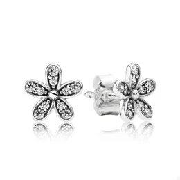 Dazzling Daisies Stud Earrings for Pandora Real Sterling Silver Flower Earring Set designer Jewelry For Women Girls Crystal Diamond earrings with Original Box