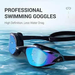 Goggles HD Anti Fog Professional Competition Swimming Goggles Män Kvinnor Vattensporter Ginewear Glasögon Adutable Adult Swim Race Goggles 230613