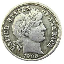 US 1902 P/S/O Barber Dime Monete copiate in argento placcato