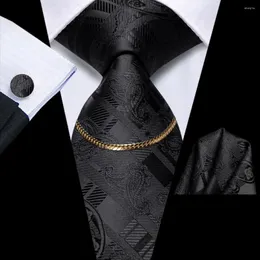 Bow Ties Classic Black Paisley 2023 Luxury Silk Men Tie