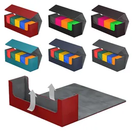 Działania na świeżym powietrzu Premium Deck Box Duży rozmiar dla 400 kart rękawowych PU skórzany uchwyt na kartę do przechowywania karty do przechowywania skrzynki TCG Box
