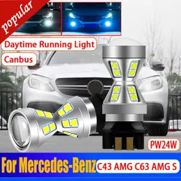 Nuovo 2x Canbus No Error PW24W LED Indicatori di direzione Day Lamp Daytime Running Light Bulb Per Mercedes-Benz C43 C63 AMG S 2015 2016 2017 2018