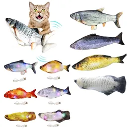 Simulação de pelúcia realista Boneca elétrica Peixe dançando Peixe em movimento Engraçado Brinquedos interativos para animais de estimação Carregamento USB Presente para animais de estimação Brinquedo para mastigar