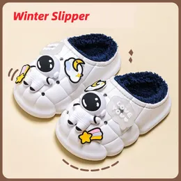 Slipper Outdoor Winter Plush Slippers for Kids Women Mens Waterproof Warm Non-Slip Plys Home Thick Plat Platform Slip On Ladies Shoes 230613