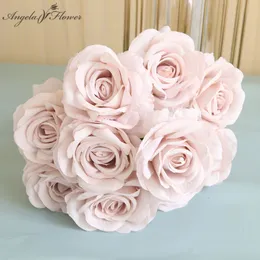 Flowers Headsbunch Artificial Rose Dried 10 Bouquet Bride Holding Wedding Floral Arrangement Accessories Room Home Decor Po Props 230613