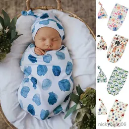 Sovsäckar spädbarn swaddle muslin filt nyfödd baby wrap foto prop r230804