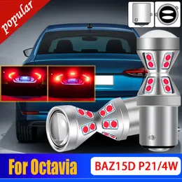 Novo 2pcs P21/4W 566 LUZES DE BREAÇÃO DE TRAÇO DE TAÇÃO LED BULS BAZ15D Lâmpadas para Skoda Octavia 1.6 2.0 TDI 4x4 16V RS 1,2 TSI 1.6 Multifuel 1.4