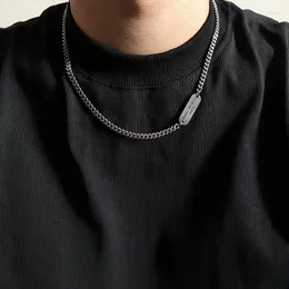 Chains Korean Dongdaemun Minimalist Letter Square Plate Choker Ins Cold Style Simple All-match Necklace Men And Women Jewelry
